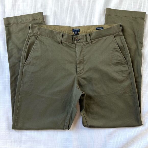 J. Crew Flex Straight Chino Tarnished Metal Men's Casual Office Pants SZ 34x32 - Picture 8 of 16